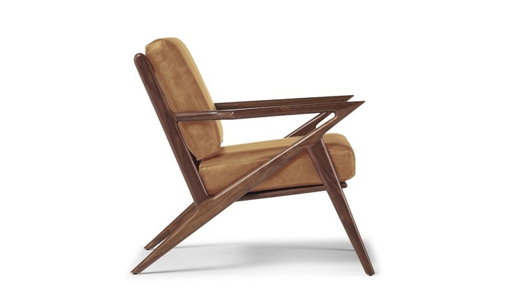 Soto Leather Chair with Colonade Sycamore Leather and Walnut Wood Legs - Image 1