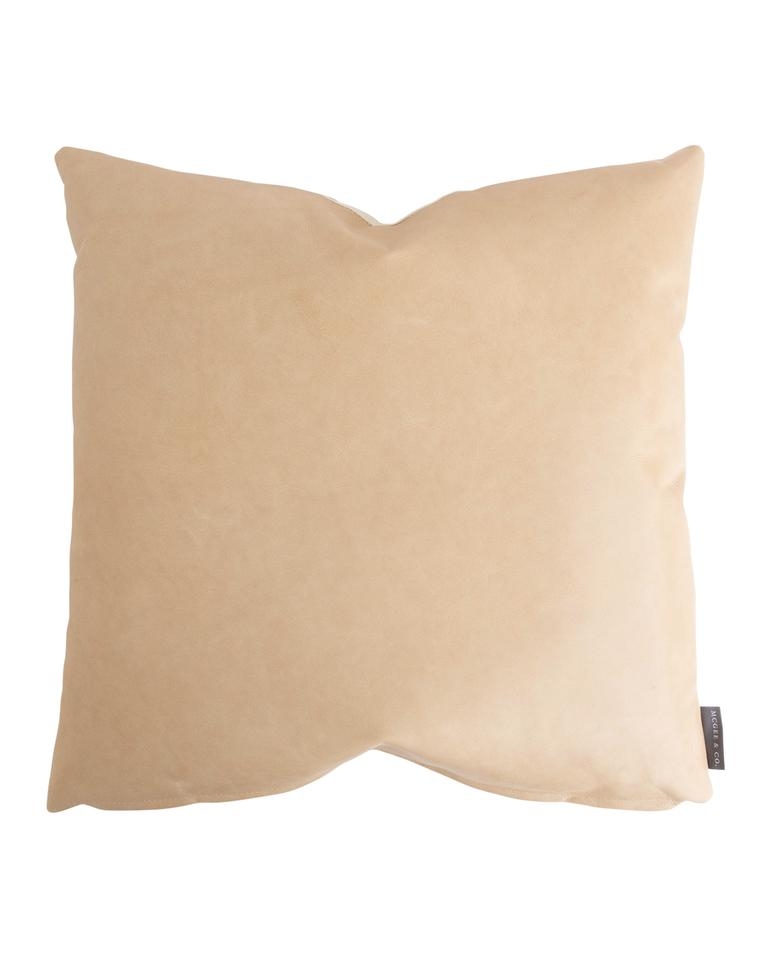 PALOMINO LEATHER PILLOW COVER WITH DOWN INSERT, 20" x 20" - Image 0