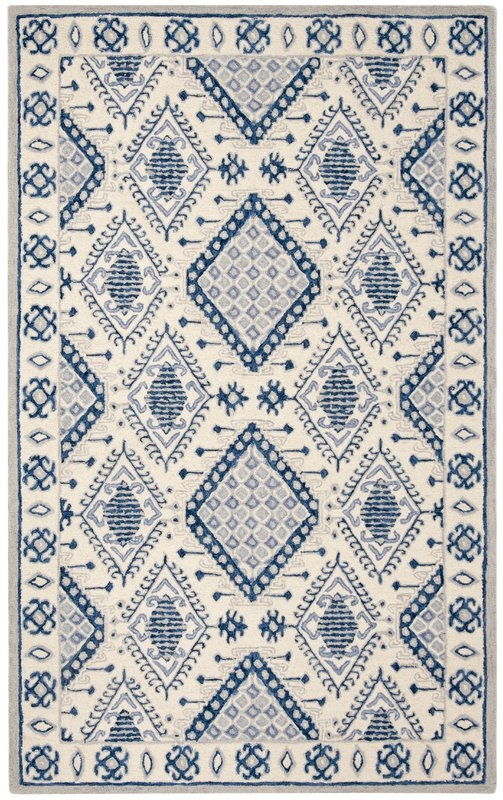 Celeste Hand-Tufted Wool Ivory/Blue Area Rug - Image 0