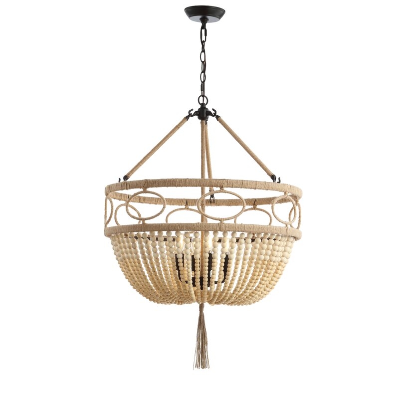 Jetter 4 - Light Unique / Statement Drum Chandelier with Rope Accents - Image 0