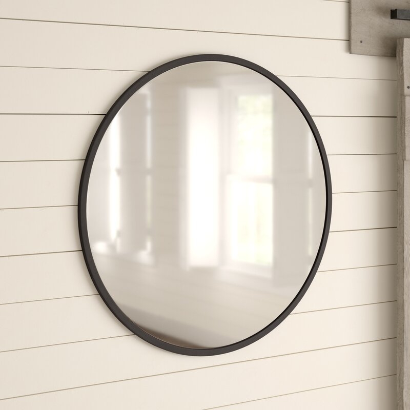 Hub Modern and Contemporary Accent Mirror - Black - 37" - Image 2