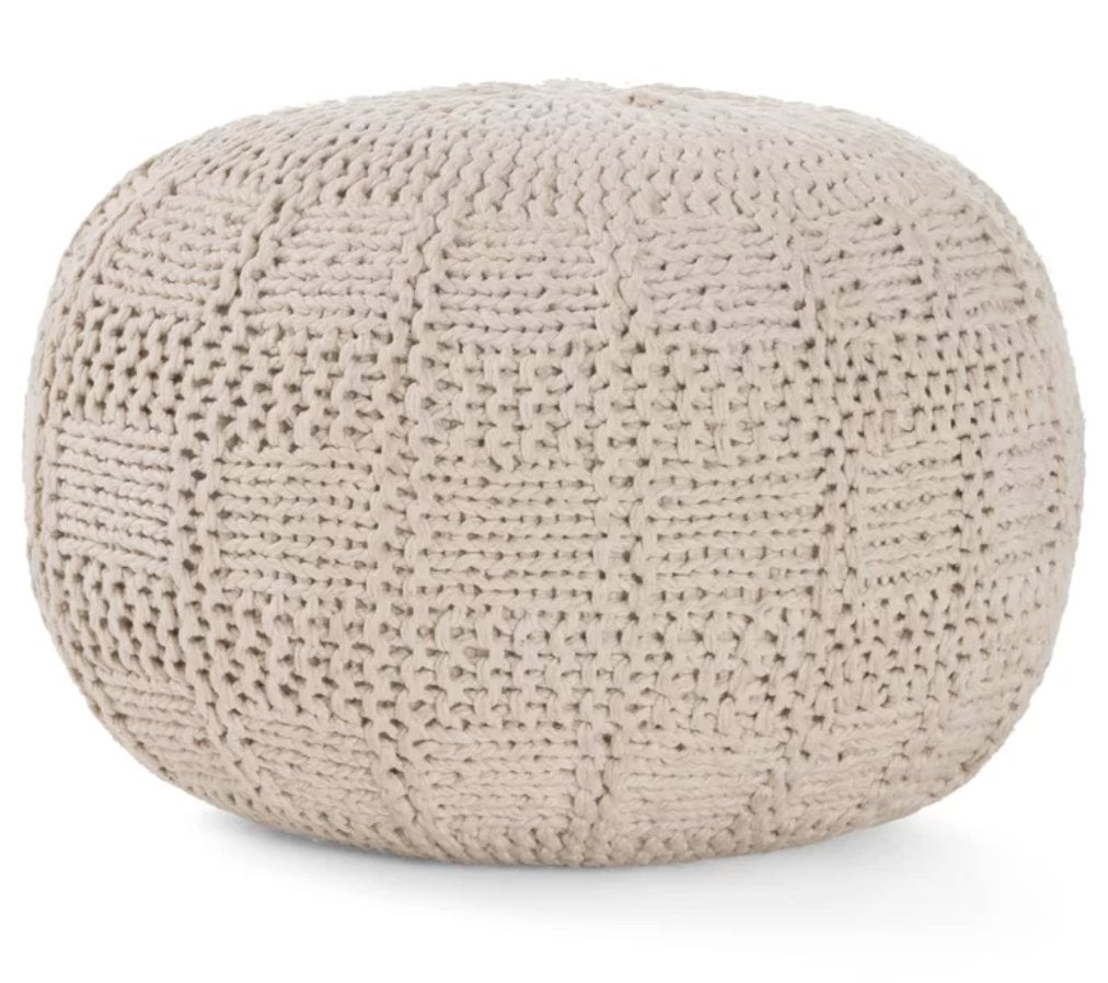 Guion 20'' Wide Round Pouf Ottoman - Image 1