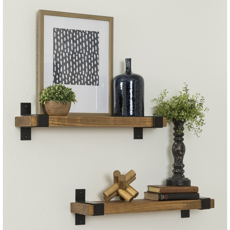 Abasi 2 Piece Pine Solid Wood Bracket Shelf (Backordered Nov 8) - Image 0