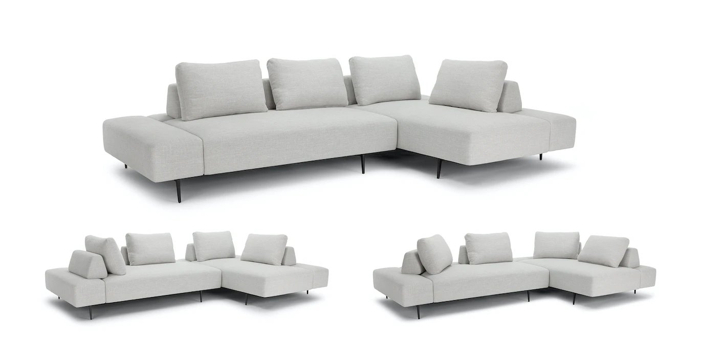 Divan Mist Gray Right Sectional - Image 2