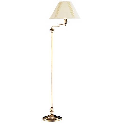 Bellhaven Antique Brass Swing Arm Floor Lamp - Image 0