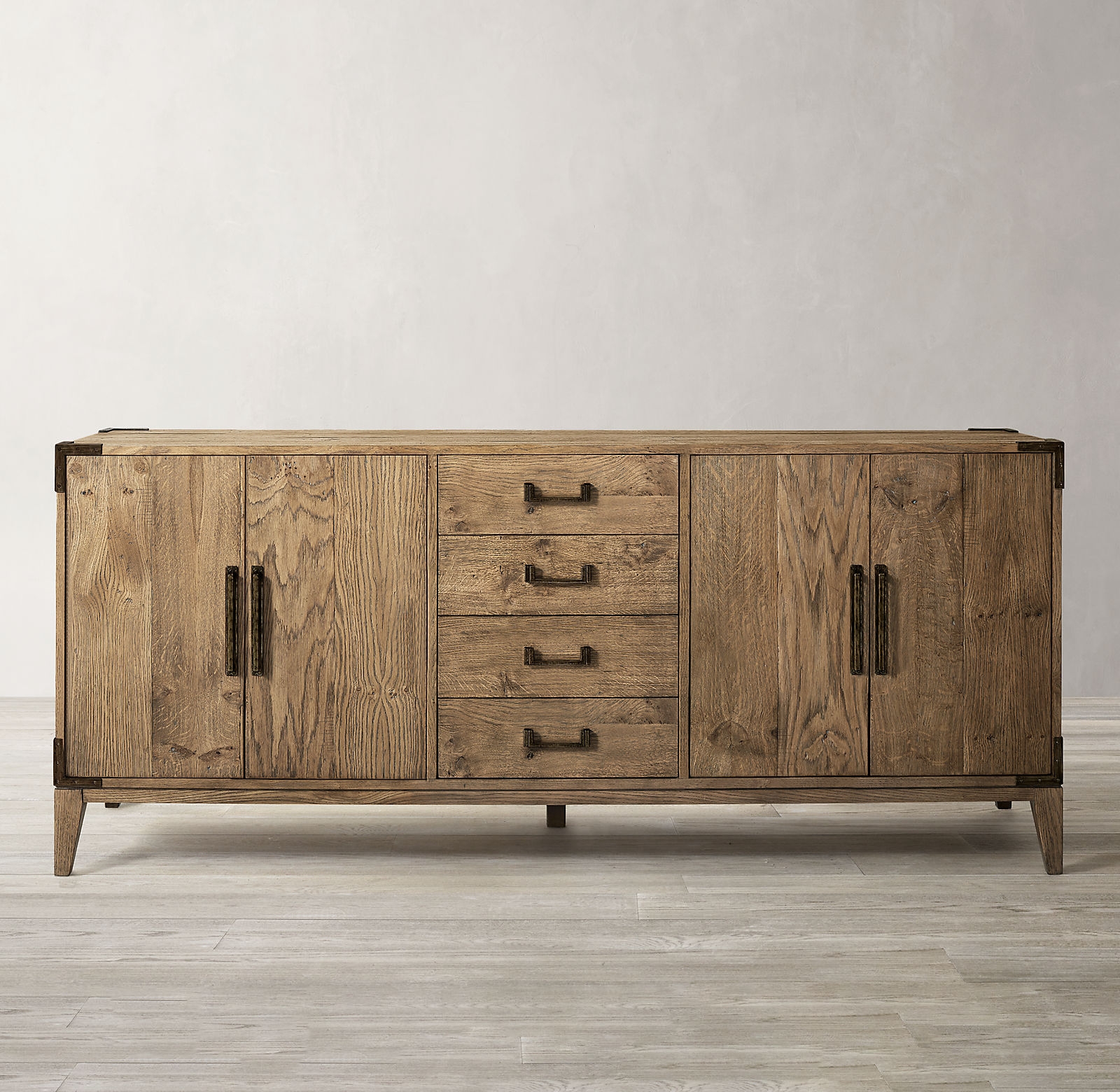 CAYDEN CAMPAIGN PANEL 4-DOOR SIDEBOARD WITH DRAWERS - Image 0