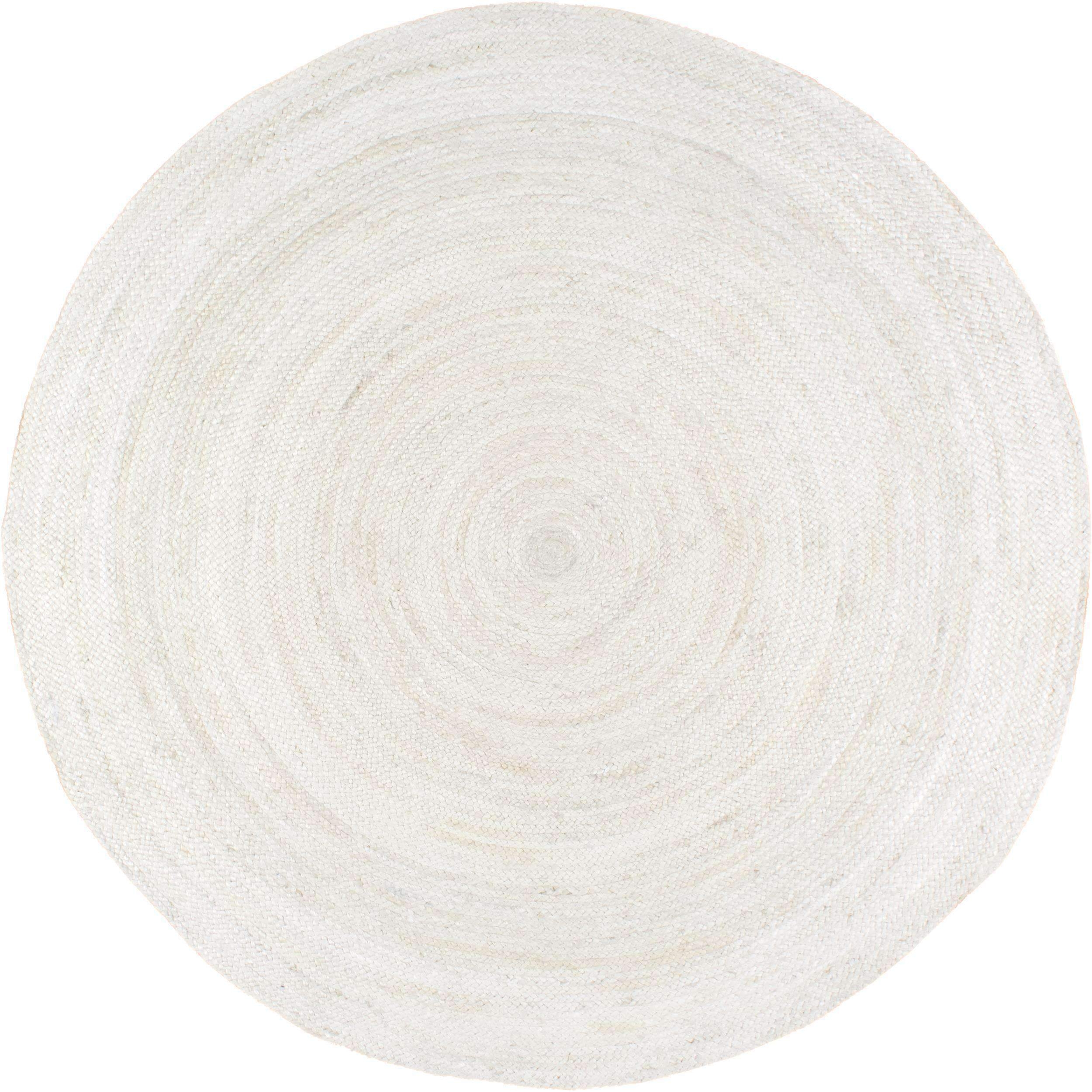 Hand Woven Rigo Jute rug / Off White /8' round - Image 0