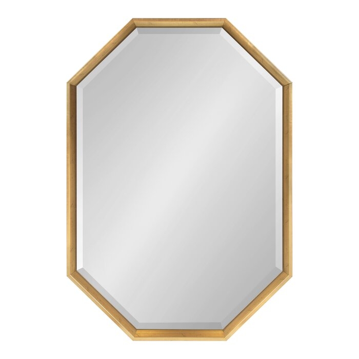 Botello Elongated Octagon Modern Beveled Accent Mirror - Gold - Image 1