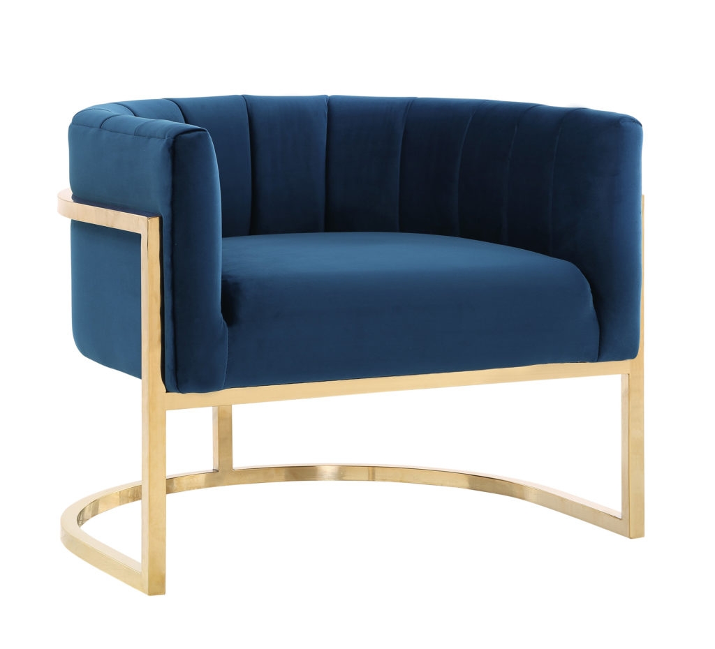 Adaline Navy Chair with Lilly Base - Image 0