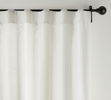Classic Belgian Flax Linen Blackout Curtain, Classic Ivory 50 x 84", - Image 2