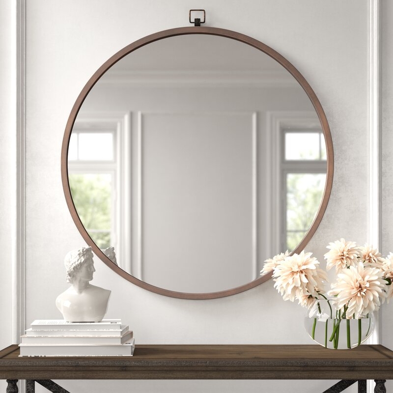 Modern & Contemporary Beveled Accent Mirror, Antique Bronze - Image 1