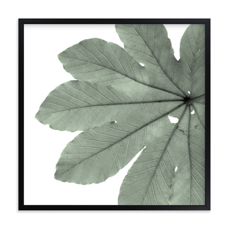 Leaf in Green - Rich Black Wood Frame - Image 0