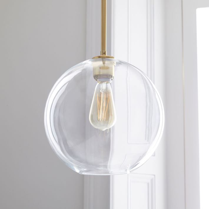 Sculptural Glass Globe Pendant - Clear - Image 0