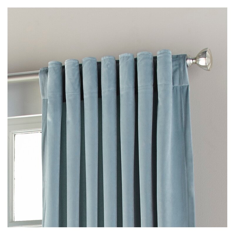 Bakken Solid Room Darkening Tab Top Single Curtain Panel in Mineral Blue - Image 1