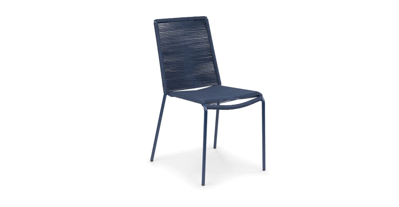 Zina Heathered Gray Dining Chair - Indigo Blue - Image 0