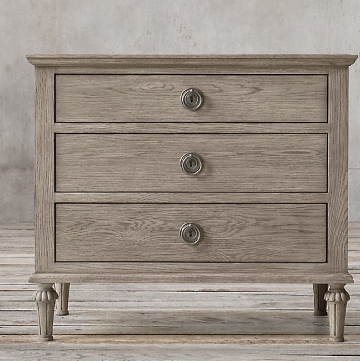Maison 32" Closed Nightstand- Antiqued Grey Oak - Image 0