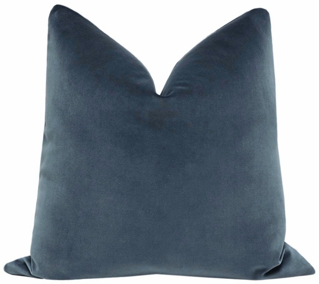 Signature Velvet // Prussian Blue Throw Pillow Cover - 26'' x 26'' - no insert - Image 0