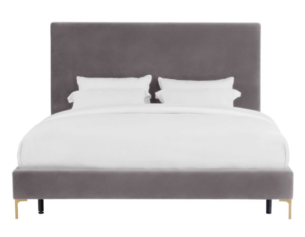 Delilah Grey Velvet Bed in Queen - Image 0