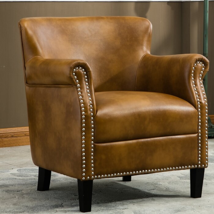 Gail 29.5" W Faux Leather Armchair - Image 1