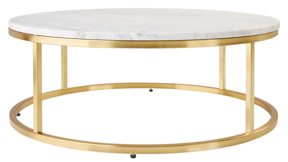 Smart Round Coffee Table, Marble & Brass - Image 0