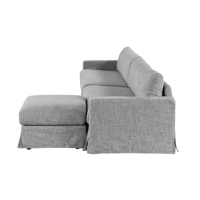 Hymes Reversible Sectional with Ottoman / Light Gray - Image 2