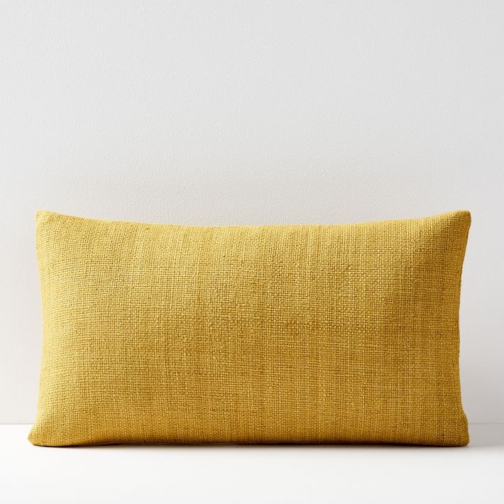 Silk Hand-Loomed Lumbar Pillow Cover - Horseradish - Image 0