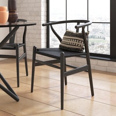 Watchman Solid Wood Wishbone Side Chair in Black (set of 2) - Image 0