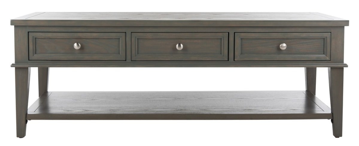 Manelin Coffee Table With Storage Drawers - Black - Safavieh - Image 0