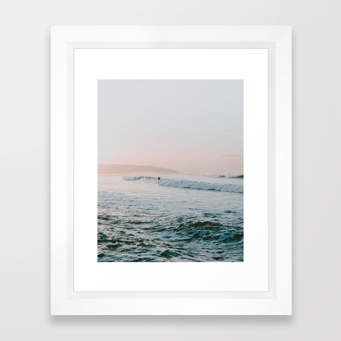 summer waves Framed Art Print - 10" x 12", vector white - Image 0