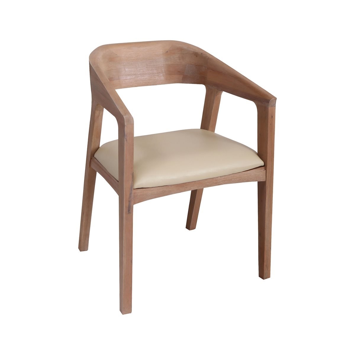 INWOOD LIGHT MAHOGANY STAIN SOLID MAHOGANY DINING CHAIR WITH AU LAIT LEATHER CUSHION - Image 0