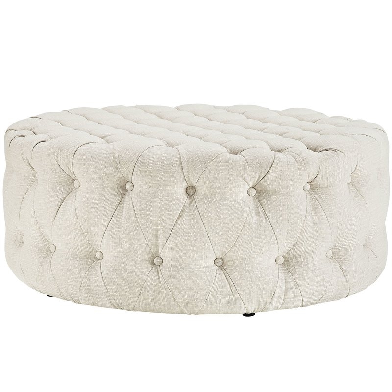 Amour Cocktail Ottoman, Beige - Image 1