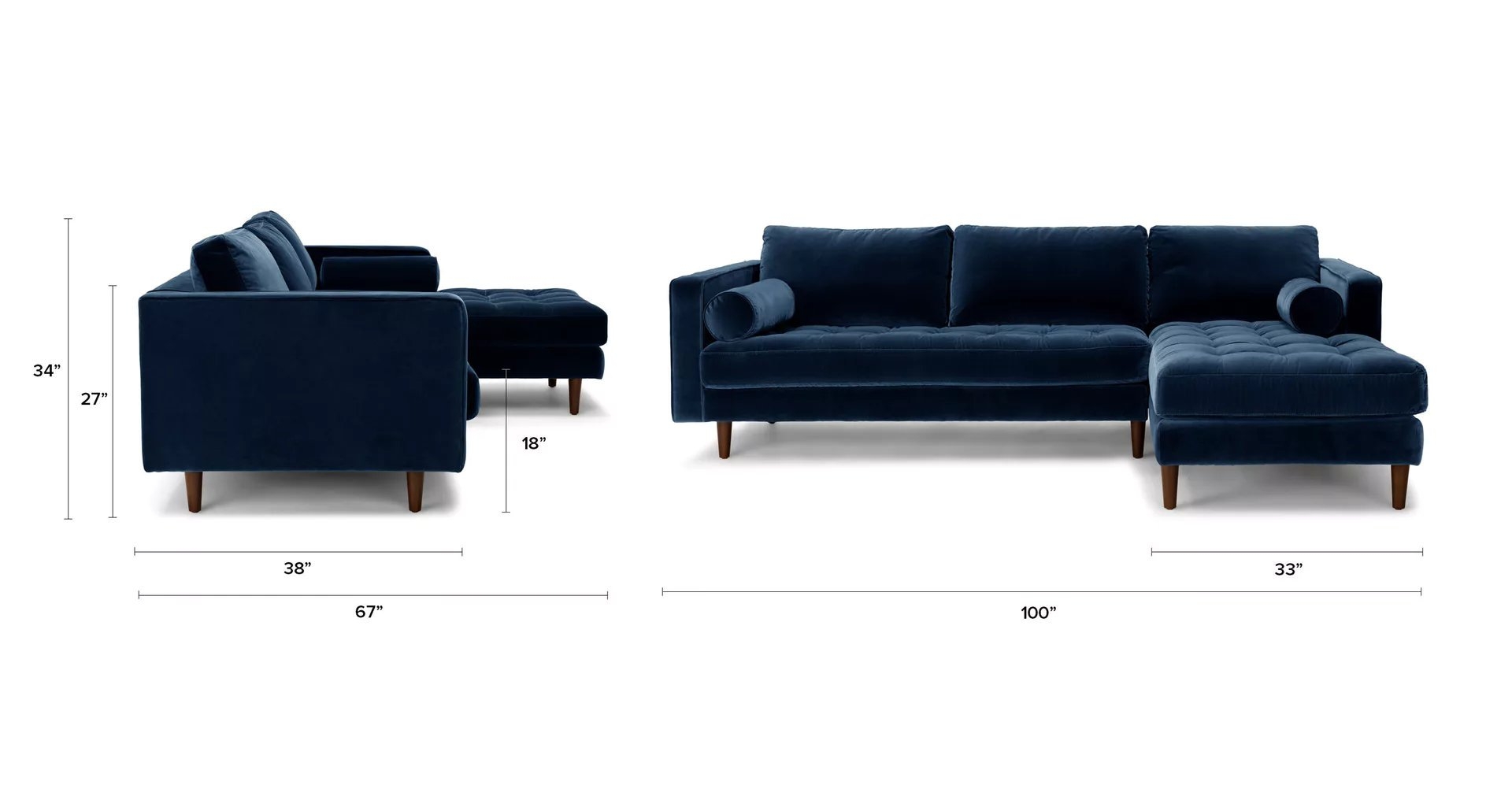 Sven Cascadia Blue Right Sectional Sofa - Image 2