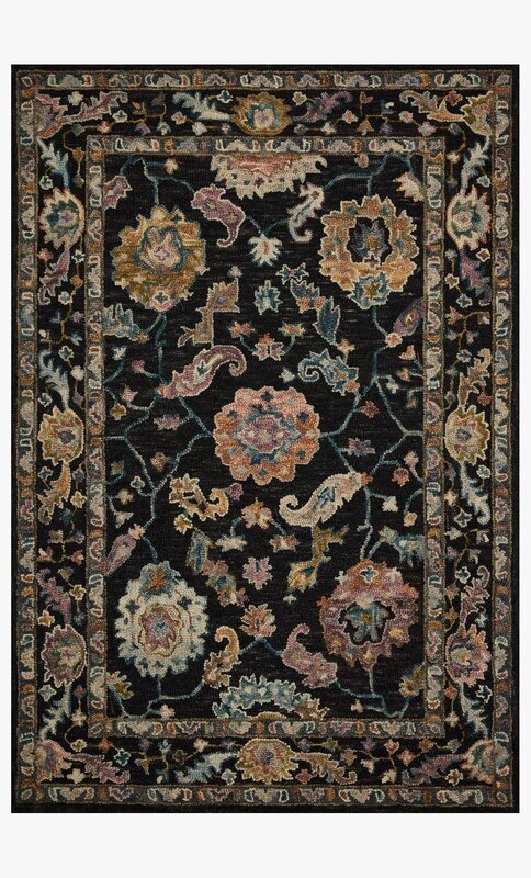 Areal Hand Hooked Wool Black Rug 5' x 7'6" - Image 0