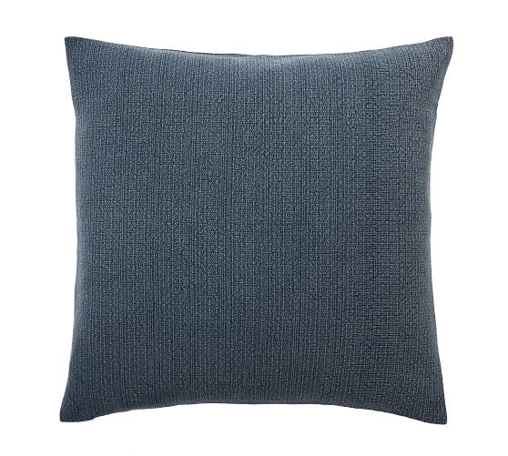 Stonewashed Cotton Pillow, 24", Navy - Image 0