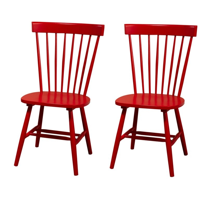 Roudebush Solid Wood Dining Chair / Set of 2 / Red - Image 1