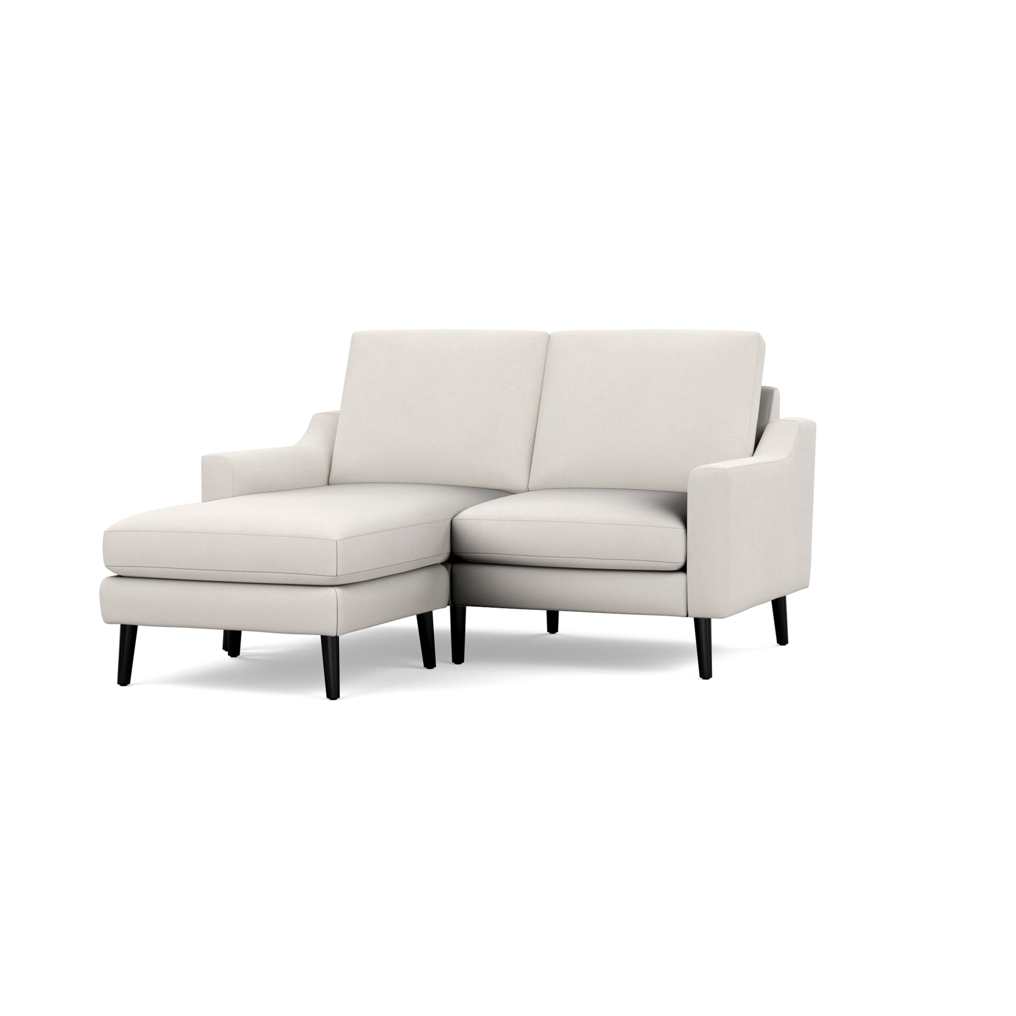 Nomad Loveseat with Chaise - Ivory - Performance Basketweave / Ebony - Wood / Slope - Image 0