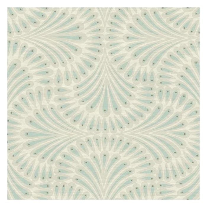 Cabaret Unpasted Wallpaper, Cream / Spa Blue - Image 0