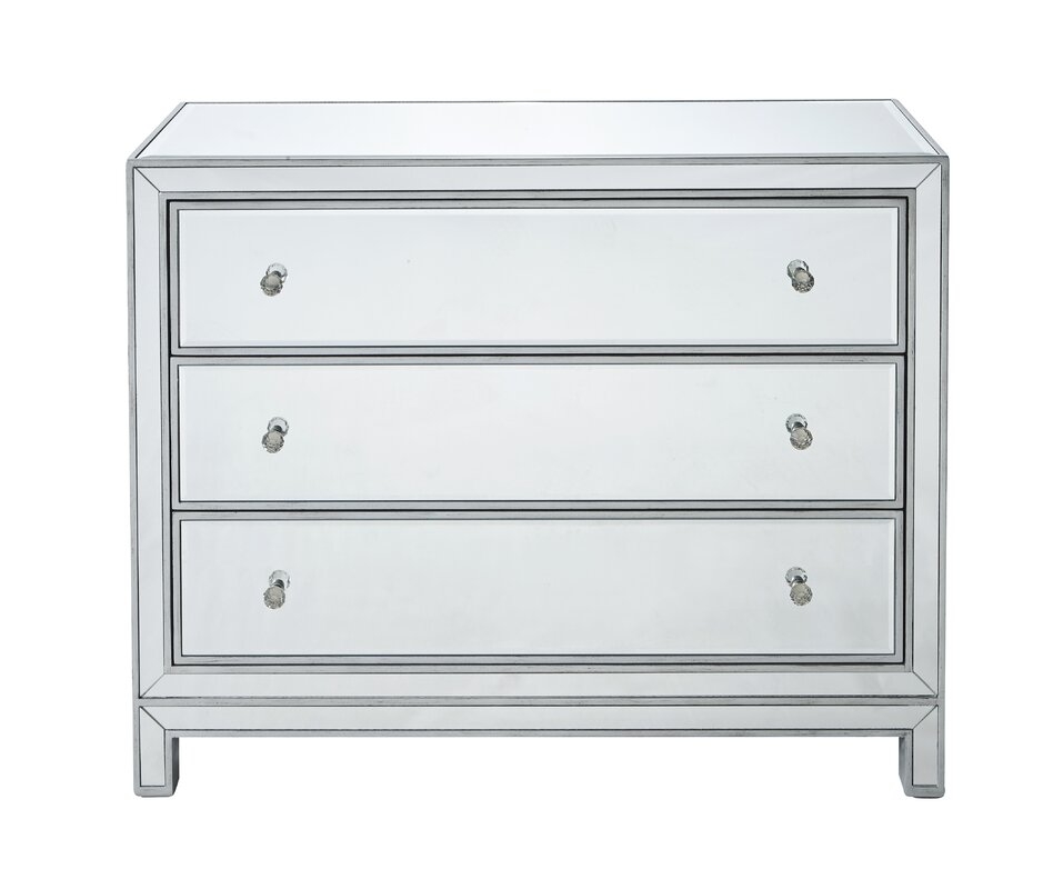 Tracey 3 Drawers Mirrored Accent Chest - Image 0