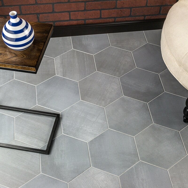 Langston 10" x 11" Porcelain Concrete Look Wall & Floor Tile- per box - Image 3