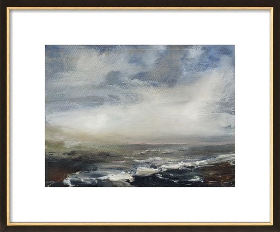 Pink Horizon - 20" x 16" - Black with Gold Wood Frame - Matted - Image 0