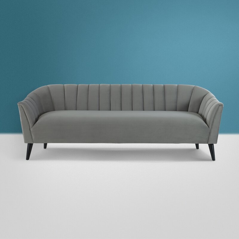 Manseau Velvet 30 inches Flared Arms Sofa - Image 0