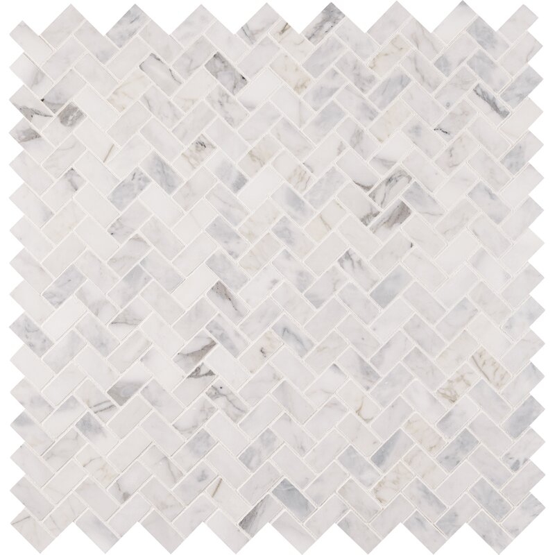 Madeline 1" x 2" Marble Mosaic Tile- per box - Image 0