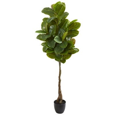 Artificial Rubber Leaf Tree in Pot - Image 0