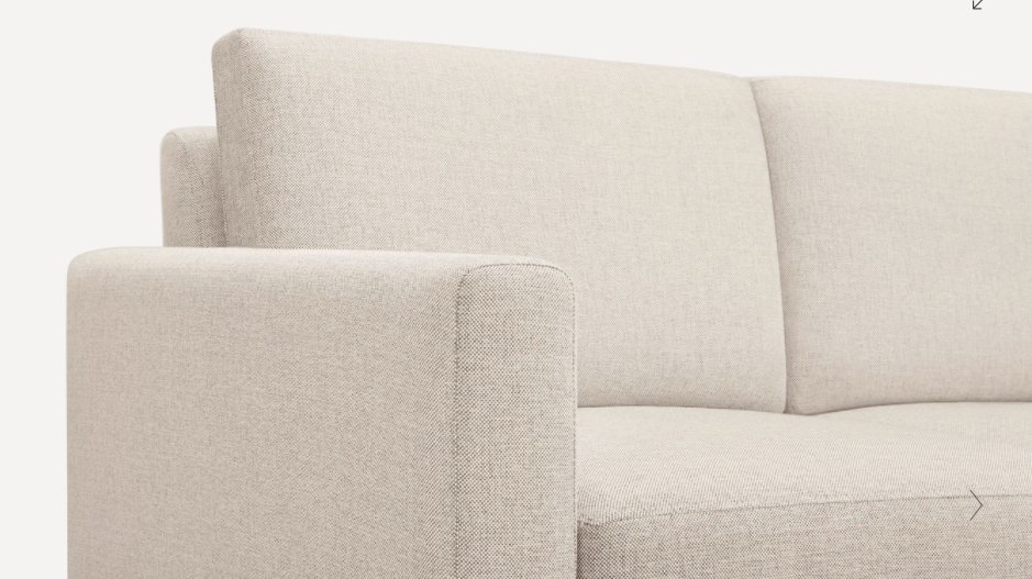 The Block Nomad Sectional Sofa in Ivory, Walnut Legs - Image 2
