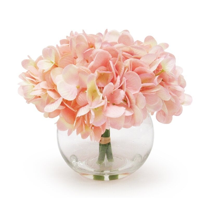 Hydrangea Centerpieces in Vase, Pink - Image 0