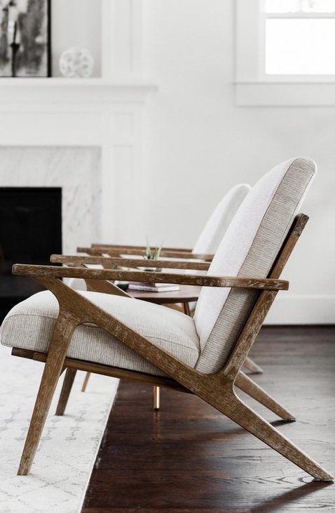 Joe Lounge Chair _ White Linen - Image 1