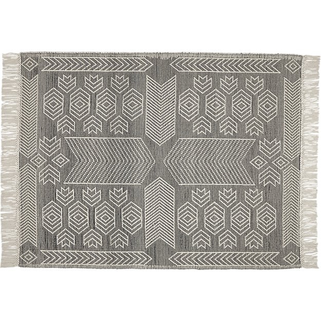 Legend Black and White Pattern Rug 8x10 - Image 0