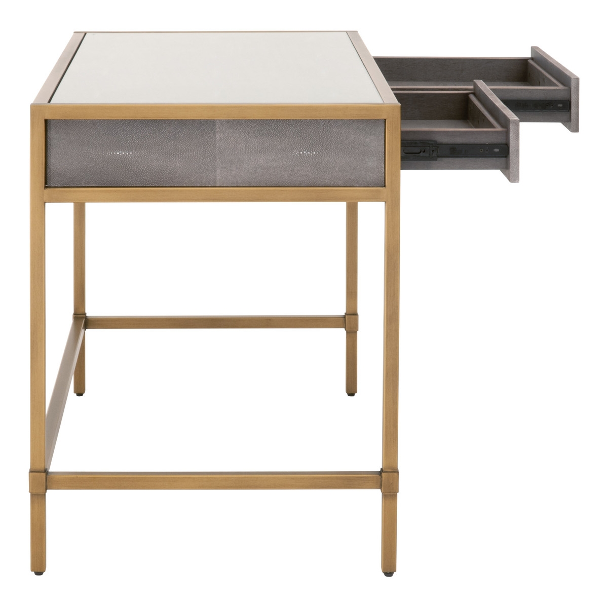Colette Shagreen Desk, Gray & Gold - Image 6