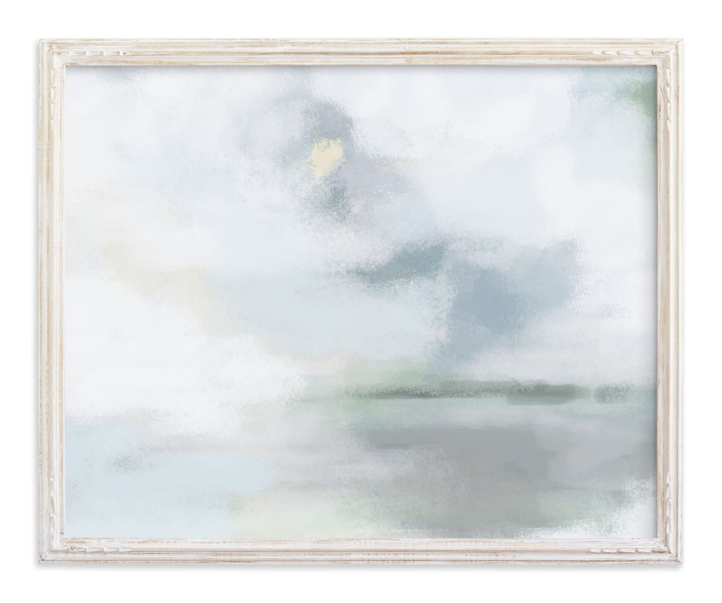 Monday Blues Limited Edition Art Print with Whitewashed French Farmhouse  Moulding - Image 0