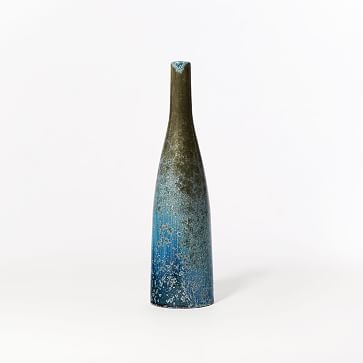 Reactive Glaze Vase, Light Blue, Medium Bottle, 16" - Image 0